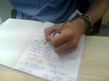 Je redige sur papier d'abord